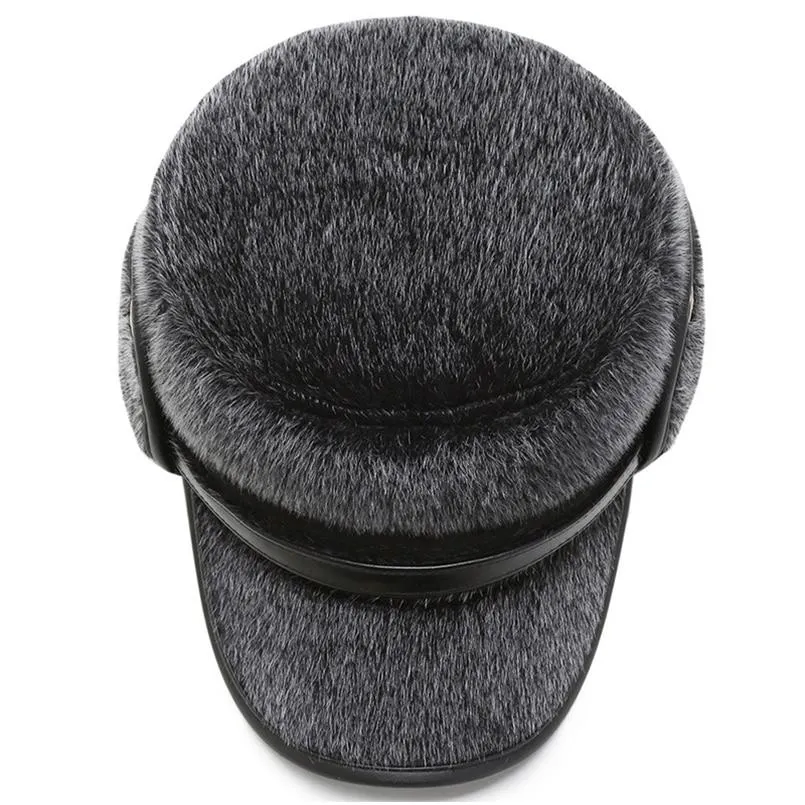 Faux Fur Bomber Military Hat with Earflaps