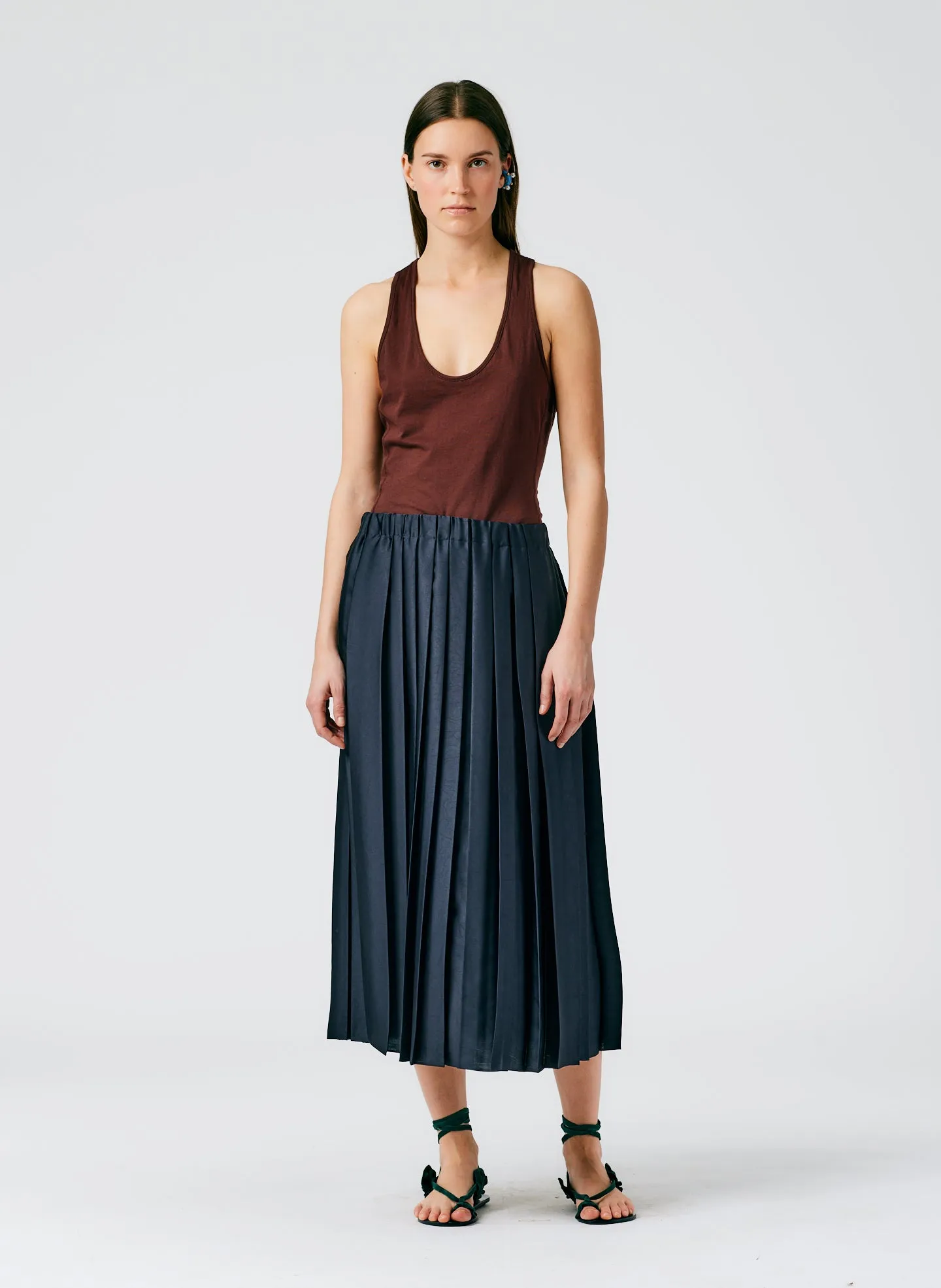 Feather Weight Pleated Pull On Skirt