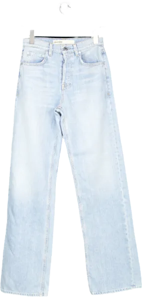 grlfrnd Blue Brooklyn High Rise Loose Straight Jeans W24