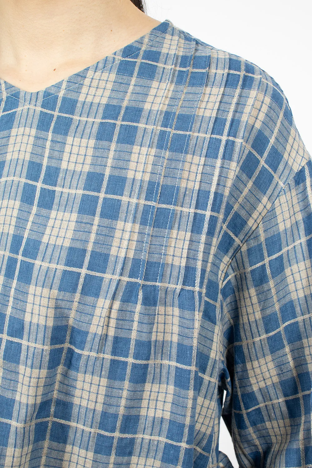 Indigo Check Pullover Light Indigo/Natural