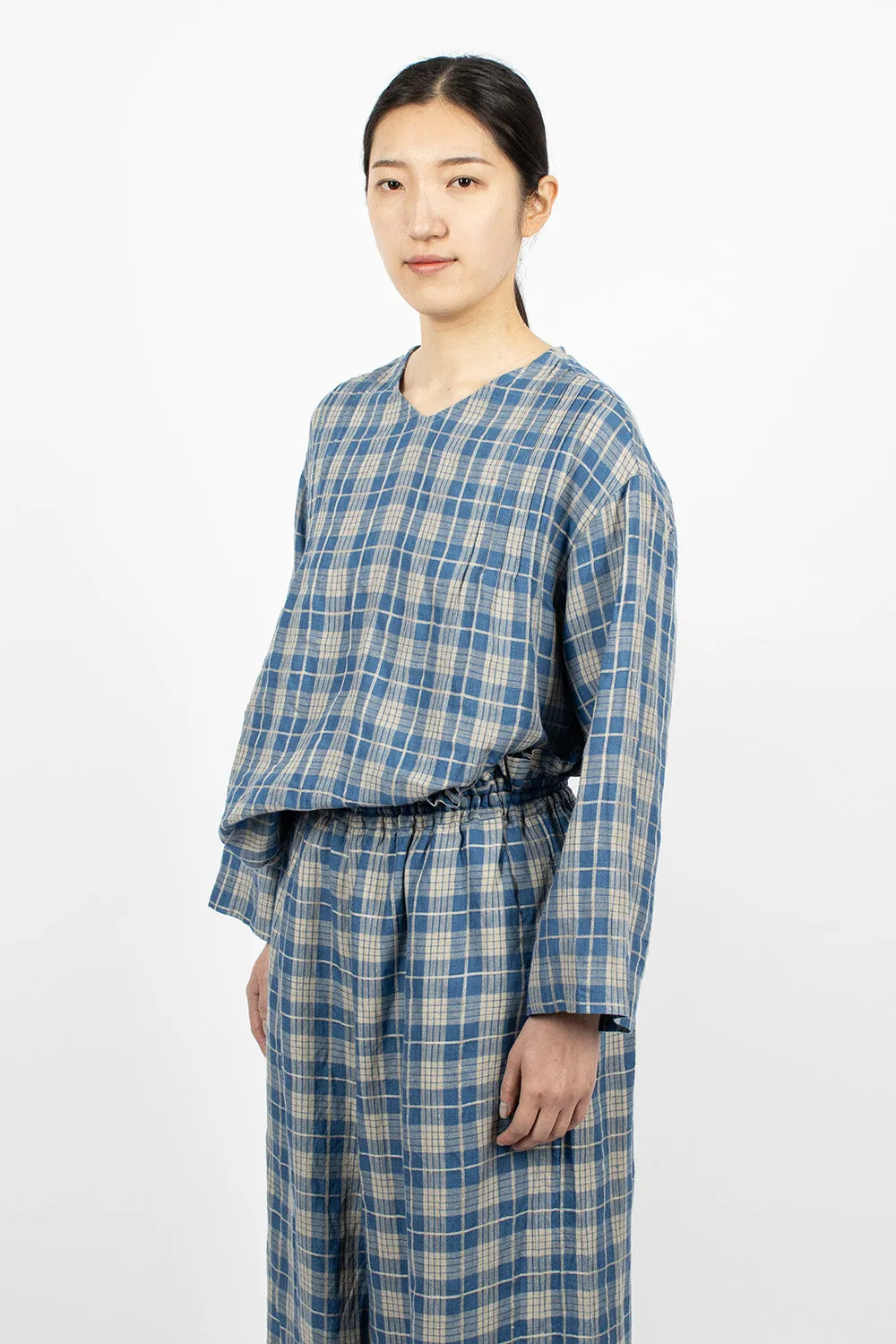 Indigo Check Pullover Light Indigo/Natural