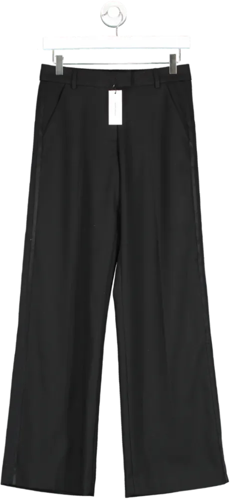 Karen Millen Black The Founder Premium Twill Straight Leg Tailored Trousers UK 6