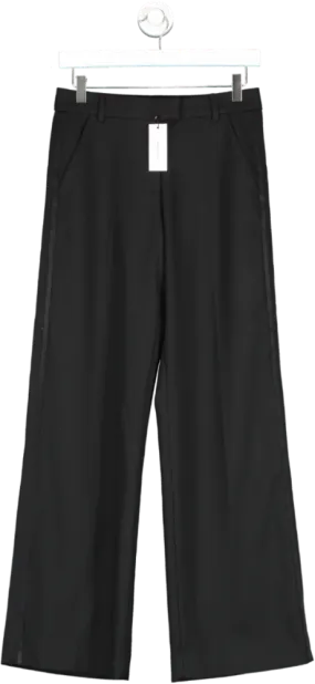 Karen Millen Black The Founder Premium Twill Straight Leg Tailored Trousers UK 6