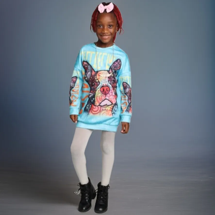 KIDS COLORFUL SWEATSHIRT DRESS