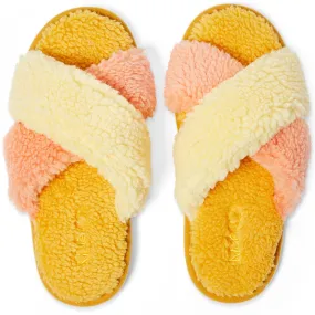 Kip & Co Boucle Adult Slippers - Peaches & Pineapple