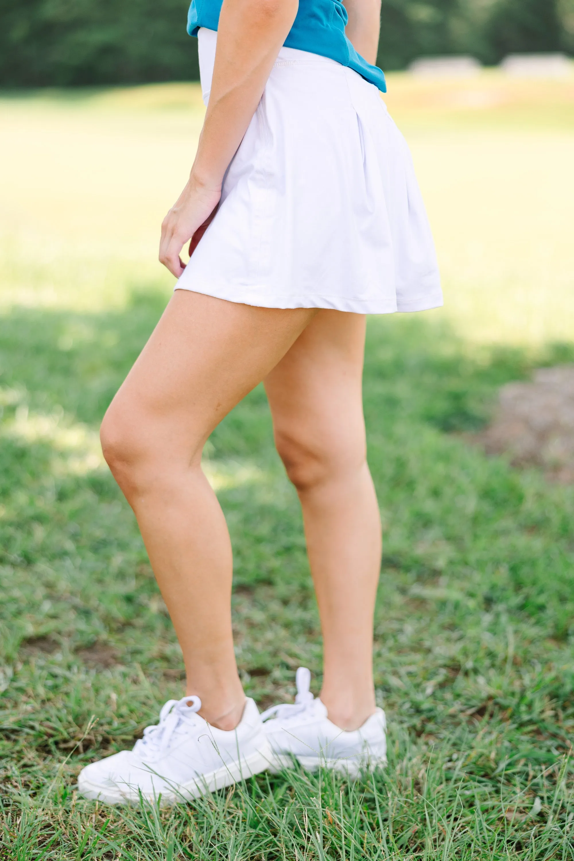 Let It Go White Active Skort