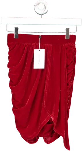 Lovers and Friends Velvet Tinley Skirt In Red UK XS