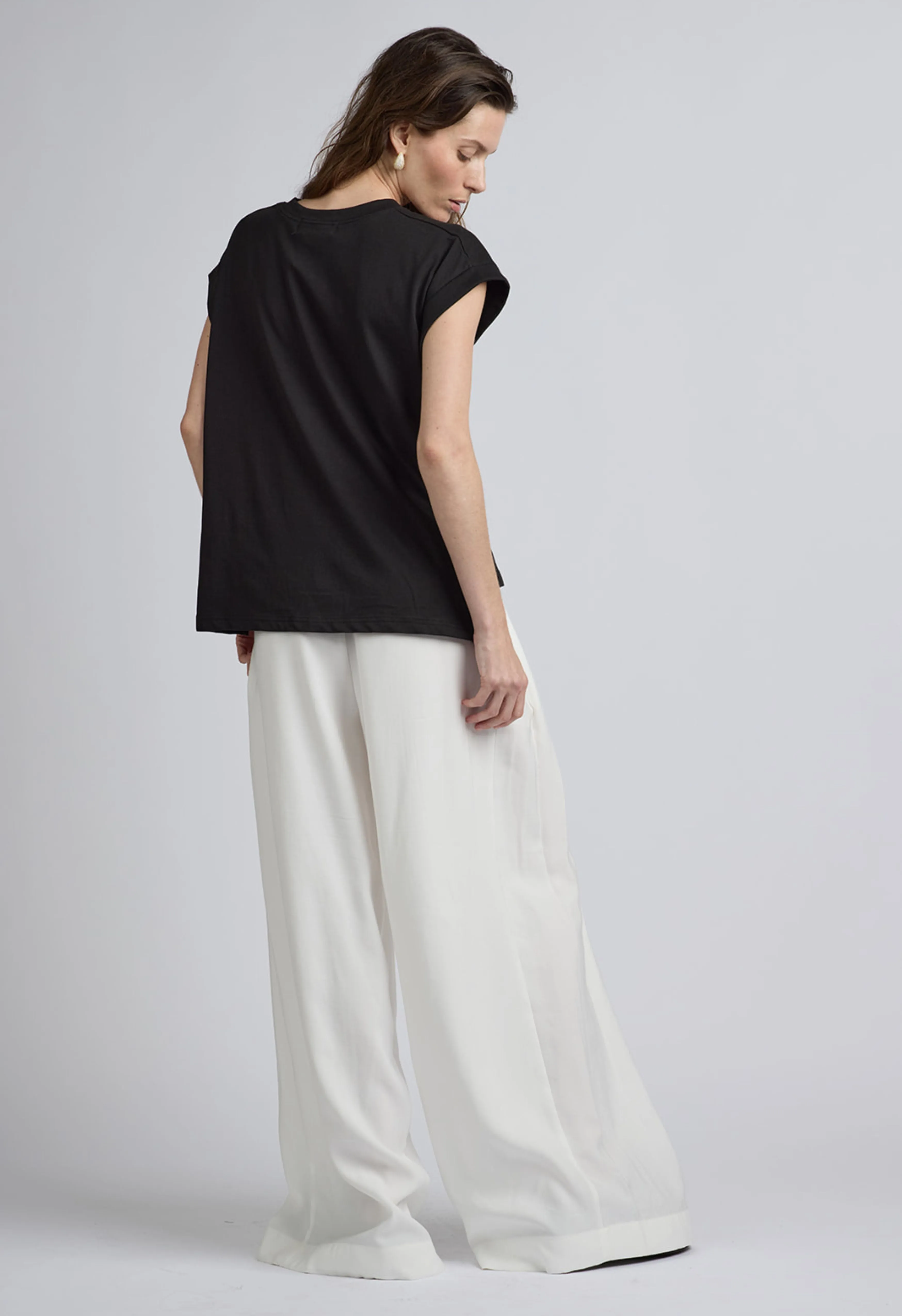 Martha Pleated Trouser in White