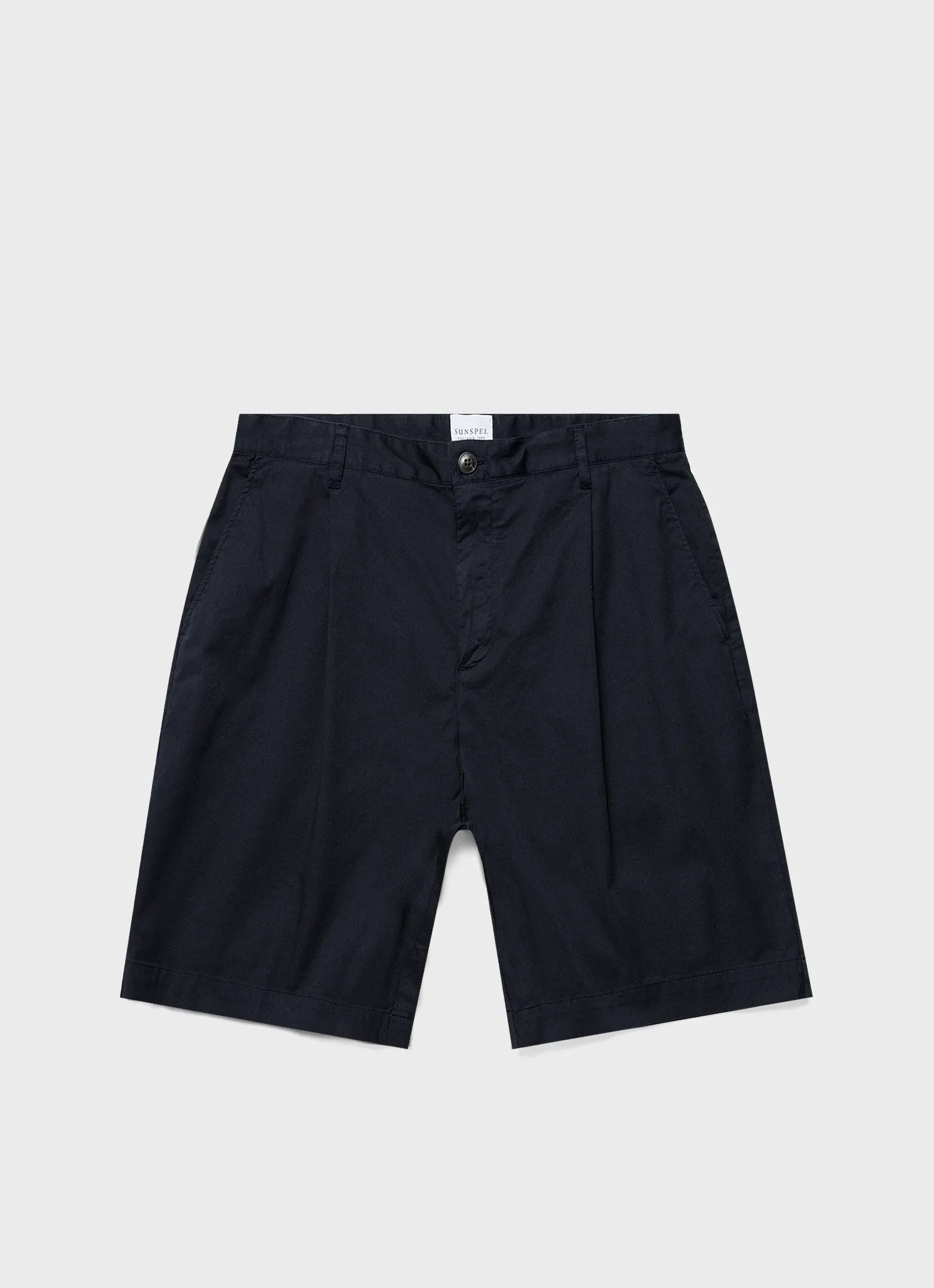 Men's Pleated Twill Short in Navy