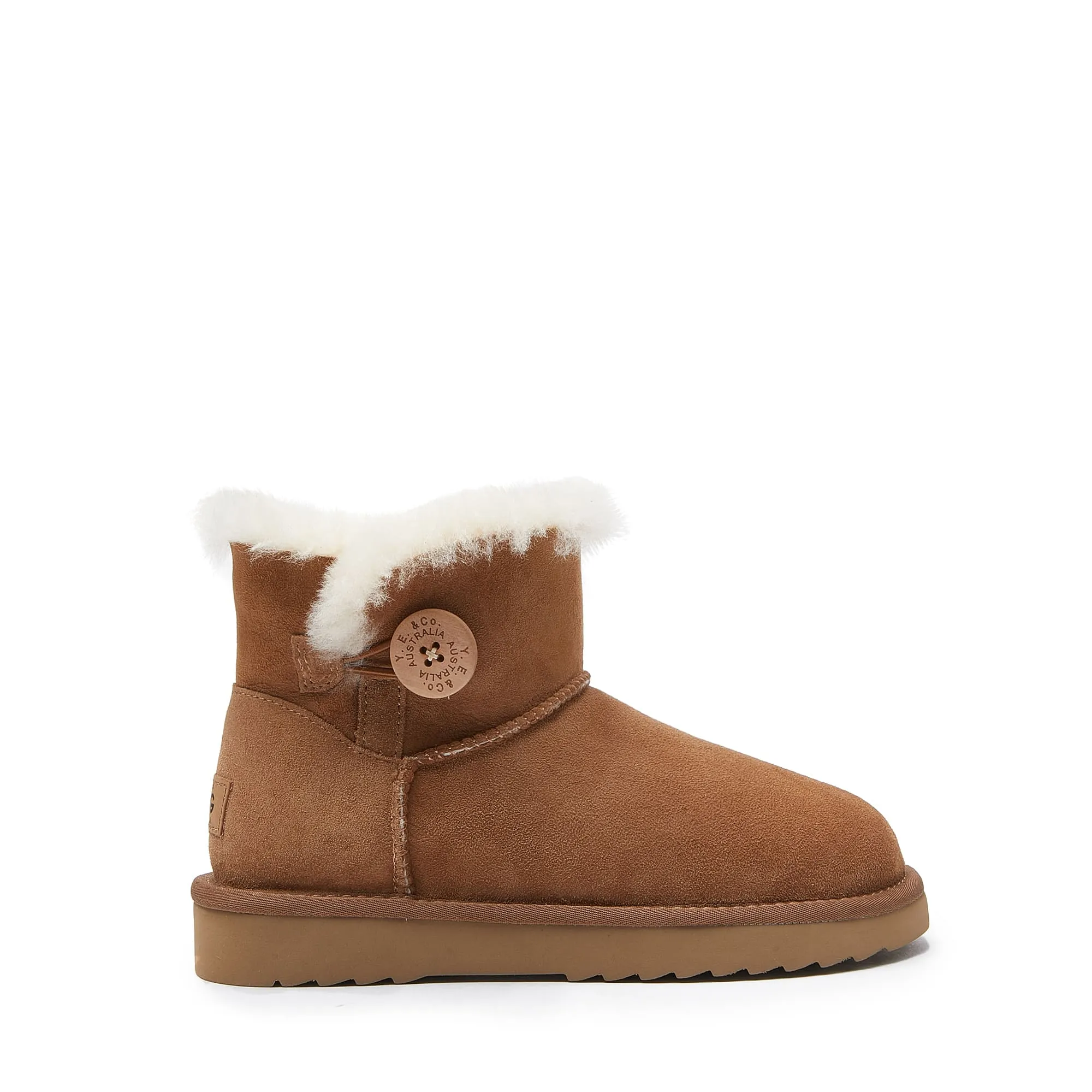 Mini Ugg Boot - Alora Women's Single Button Mini Sheepskin Boot