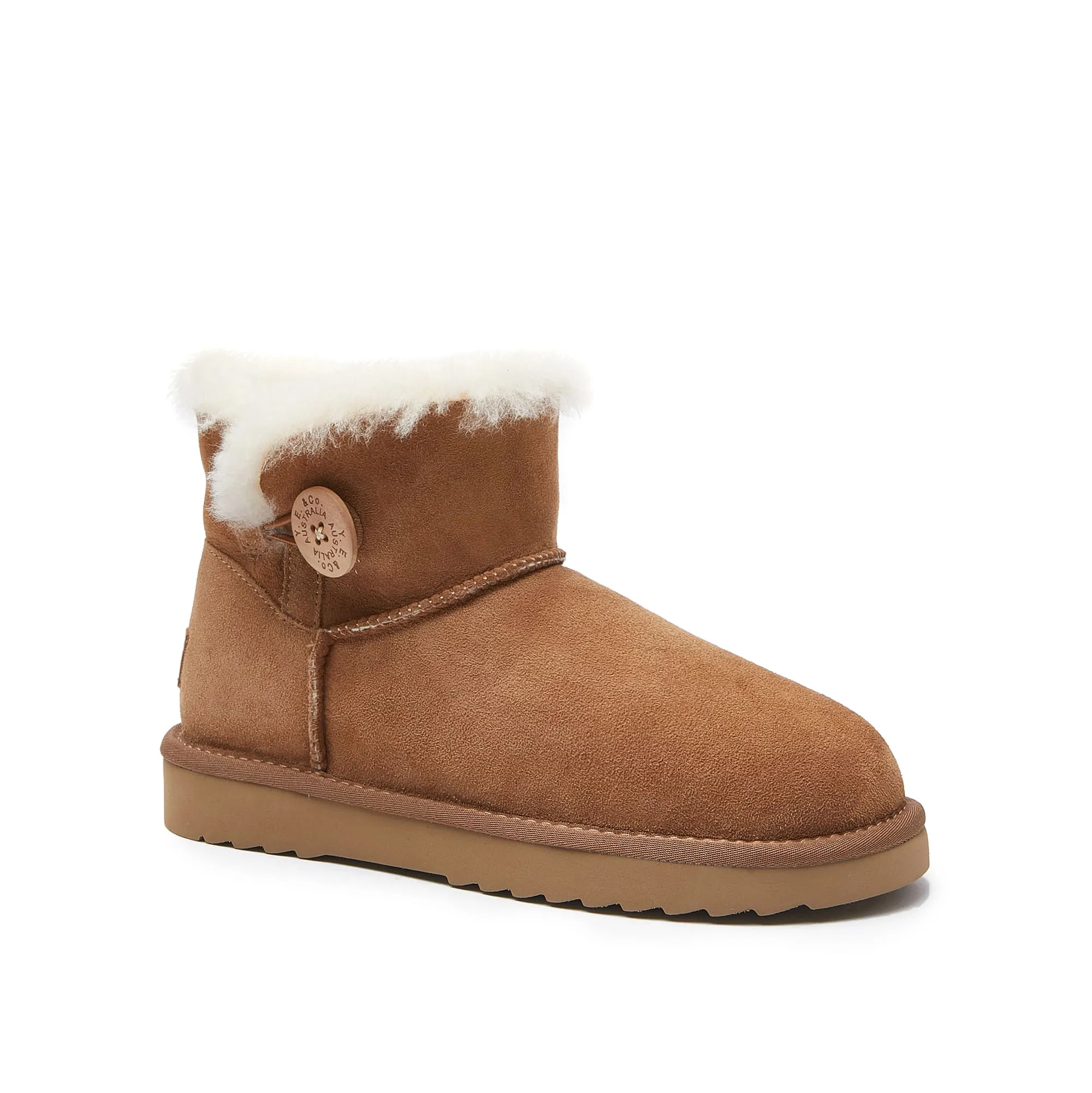 Mini Ugg Boot - Alora Women's Single Button Mini Sheepskin Boot