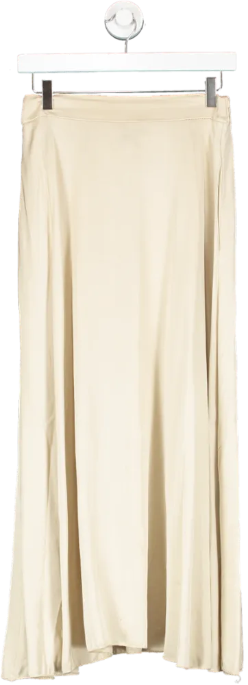 Natacha Paris Beige Silk Blend Maxi Skirt No Size