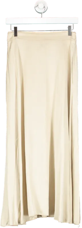 Natacha Paris Beige Silk Blend Maxi Skirt No Size