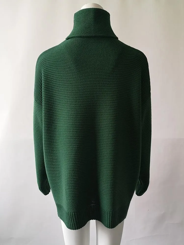 Office Lady Turtleneck Pullover Sweater