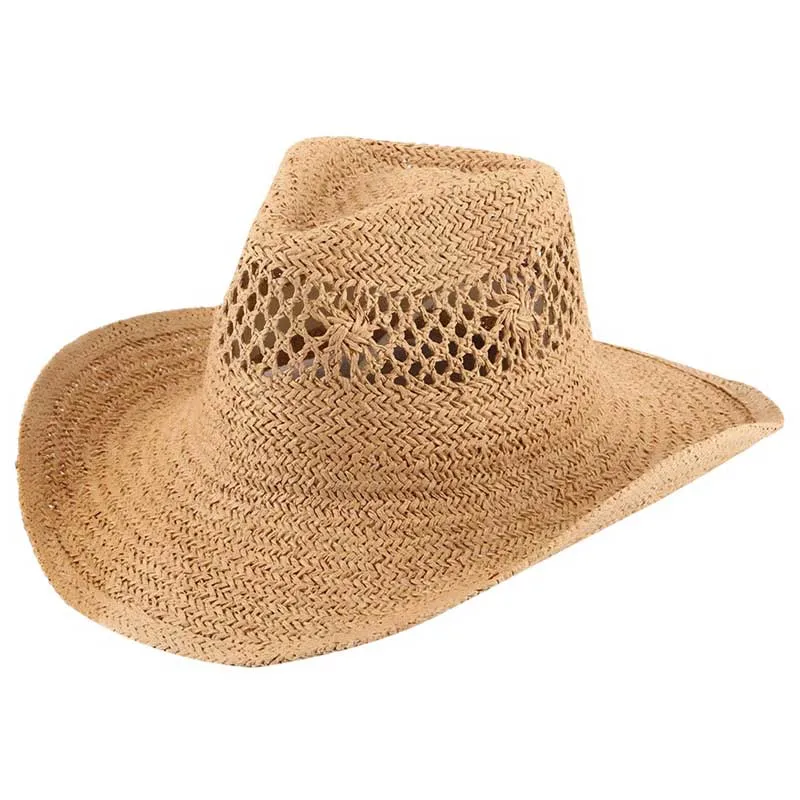 Open Weave Panama Cowboy Straw Hat