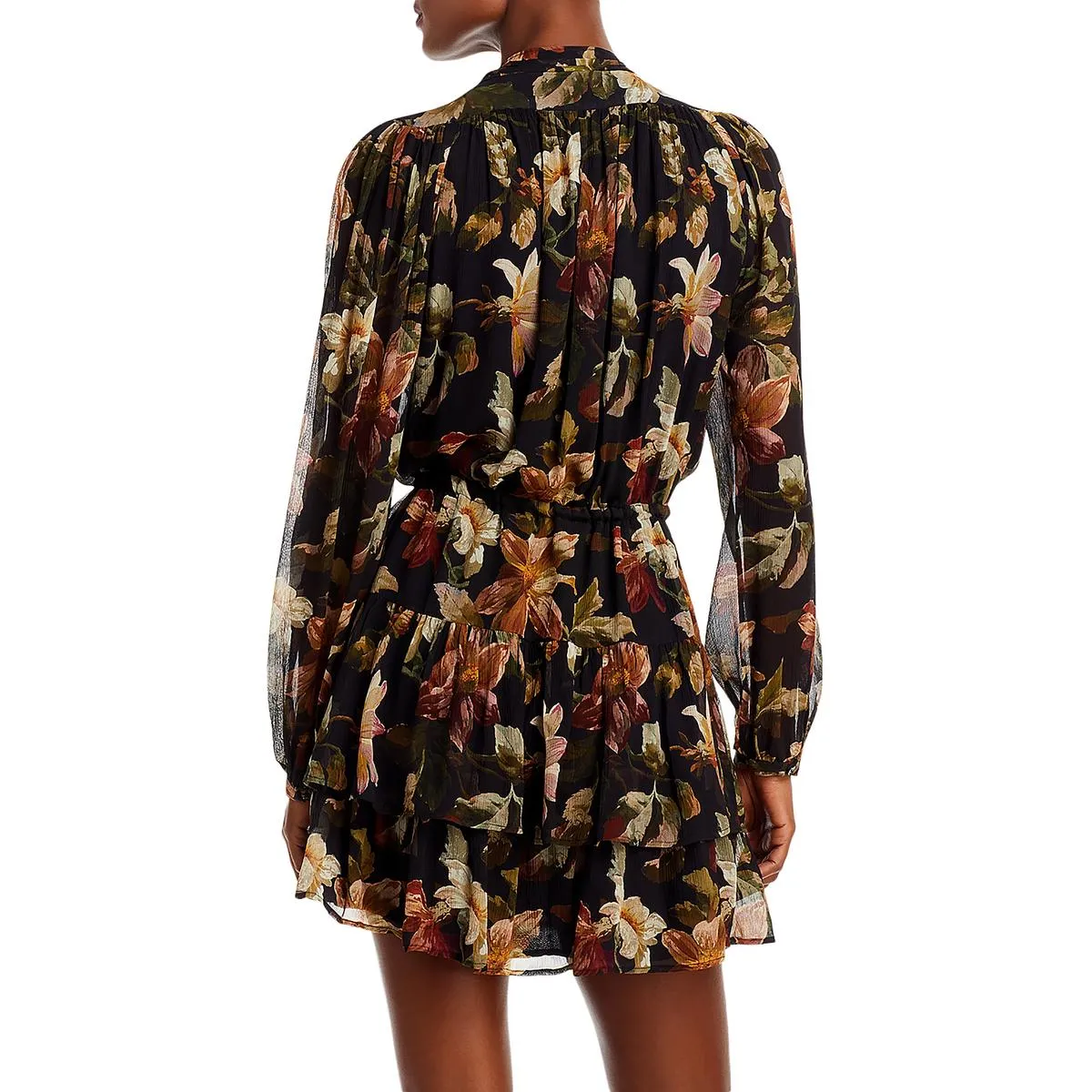 Paige Womens Elynne Silk Floral Print Shift Dress