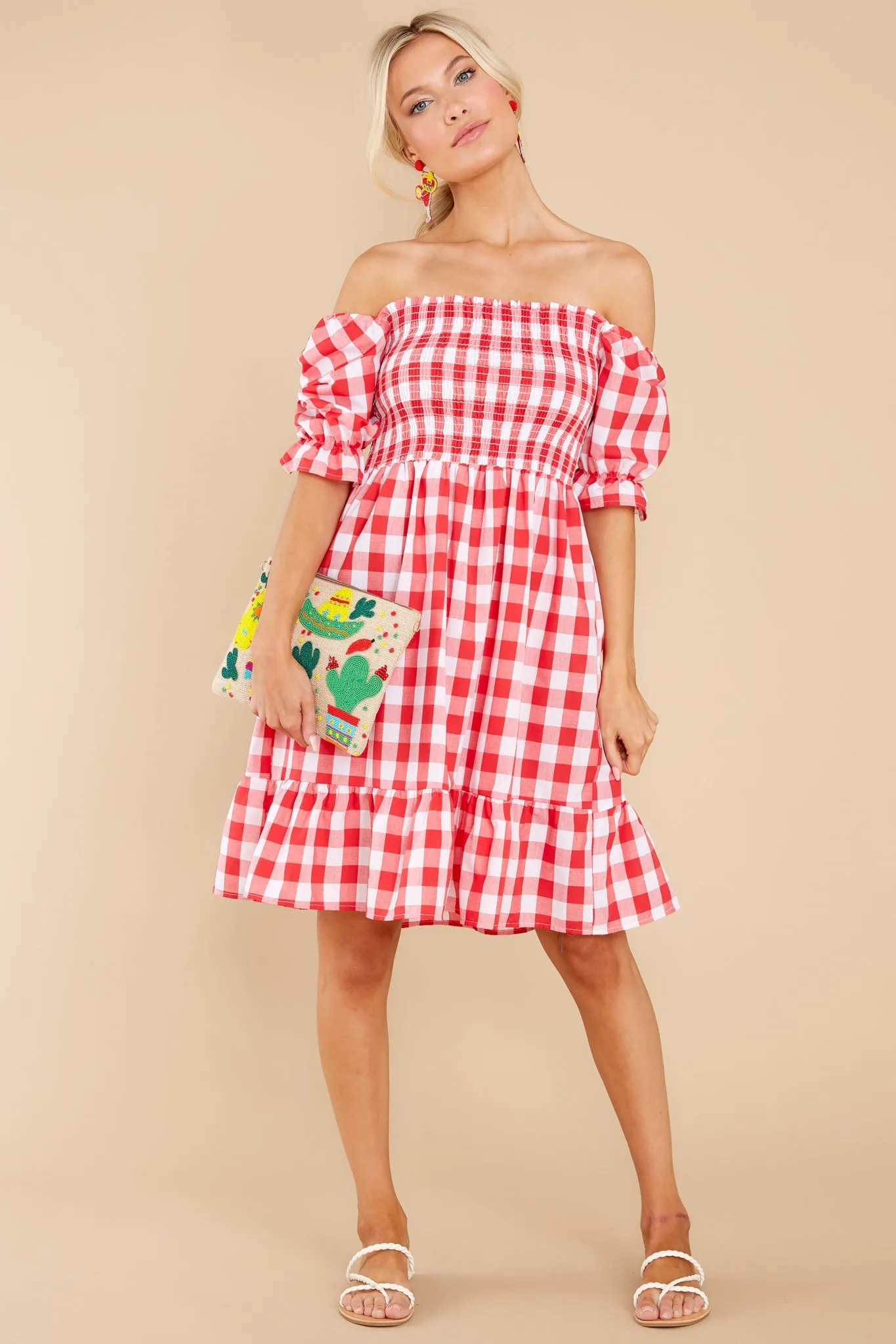 Picnic In Paradise Red Gingham Dress