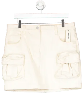 Pilcro Cream Denim Cargo Mini Skirt UK 16