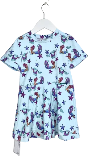 Pipstitch Blue Mermaid Print Short Sleeve Dress One Size