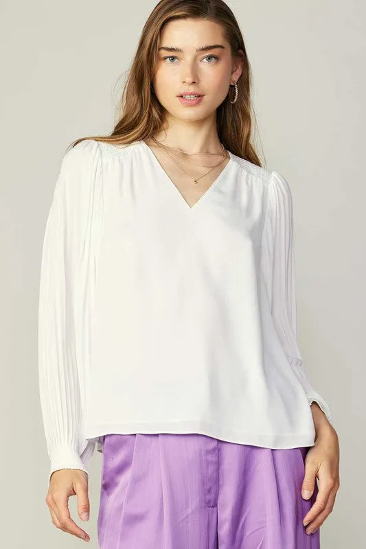 Pleated Sleeve Blouse