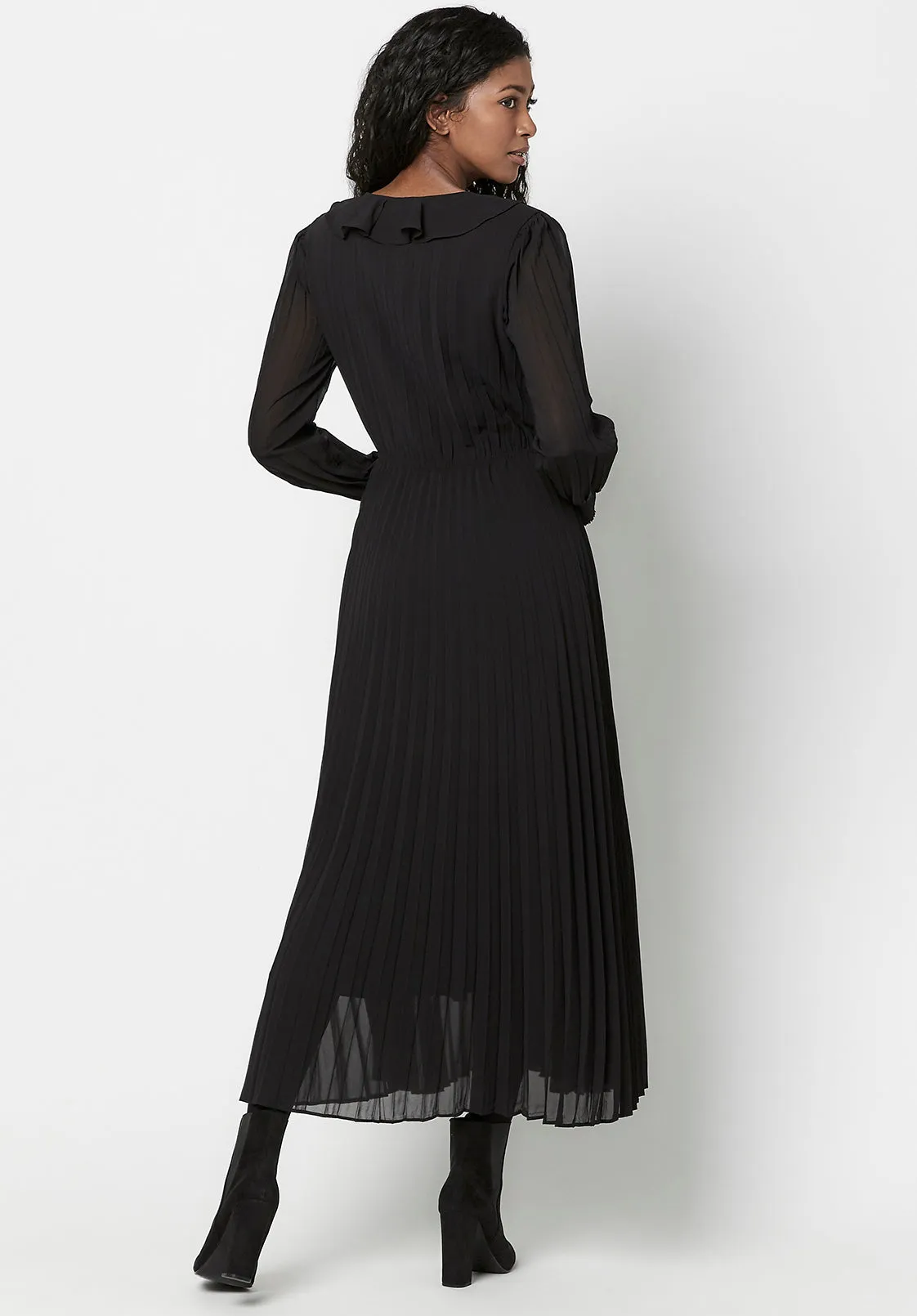 Pleated Tully Midi Dress - WD0560F