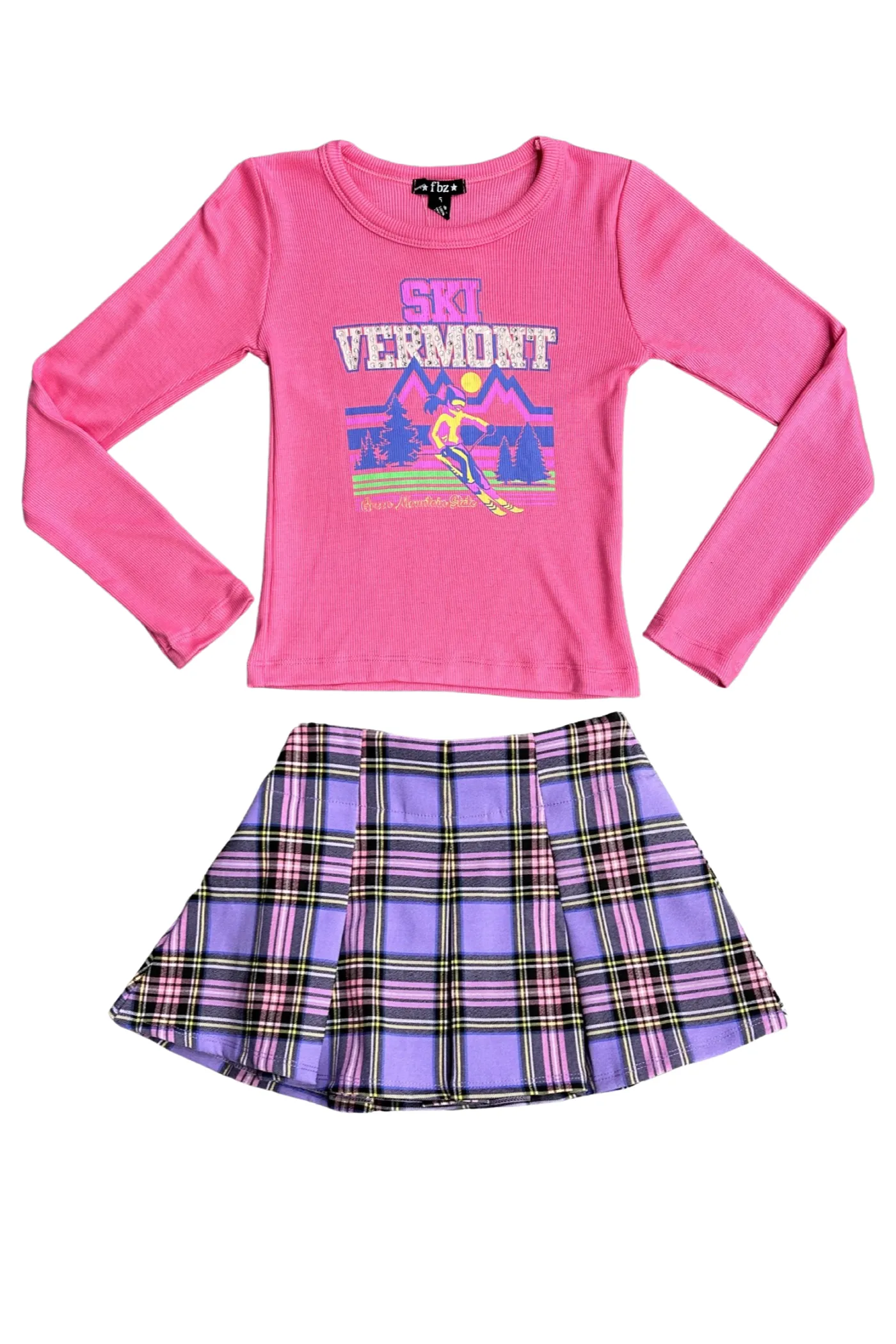 Purple Plaid Pleated Skort