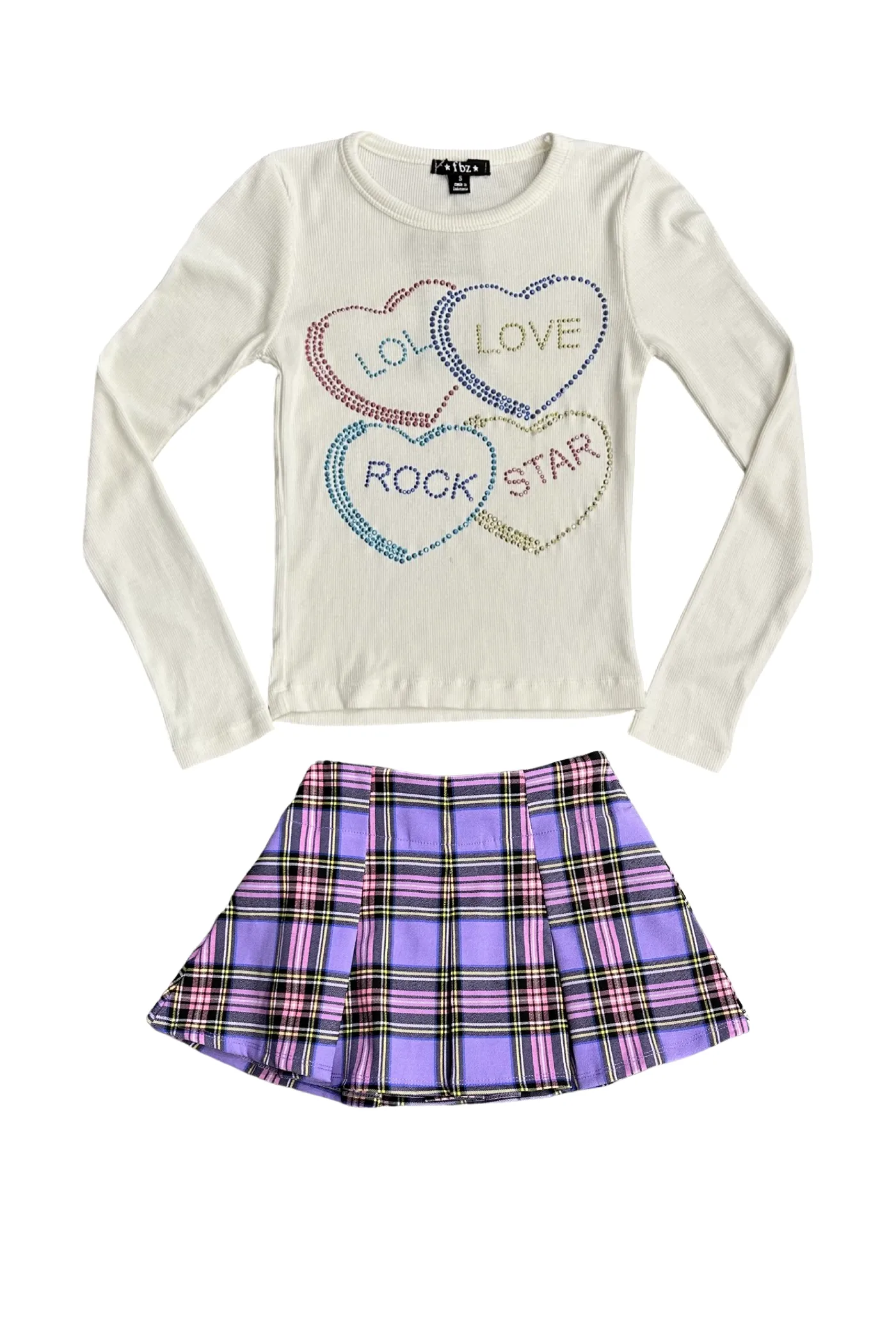 Purple Plaid Pleated Skort