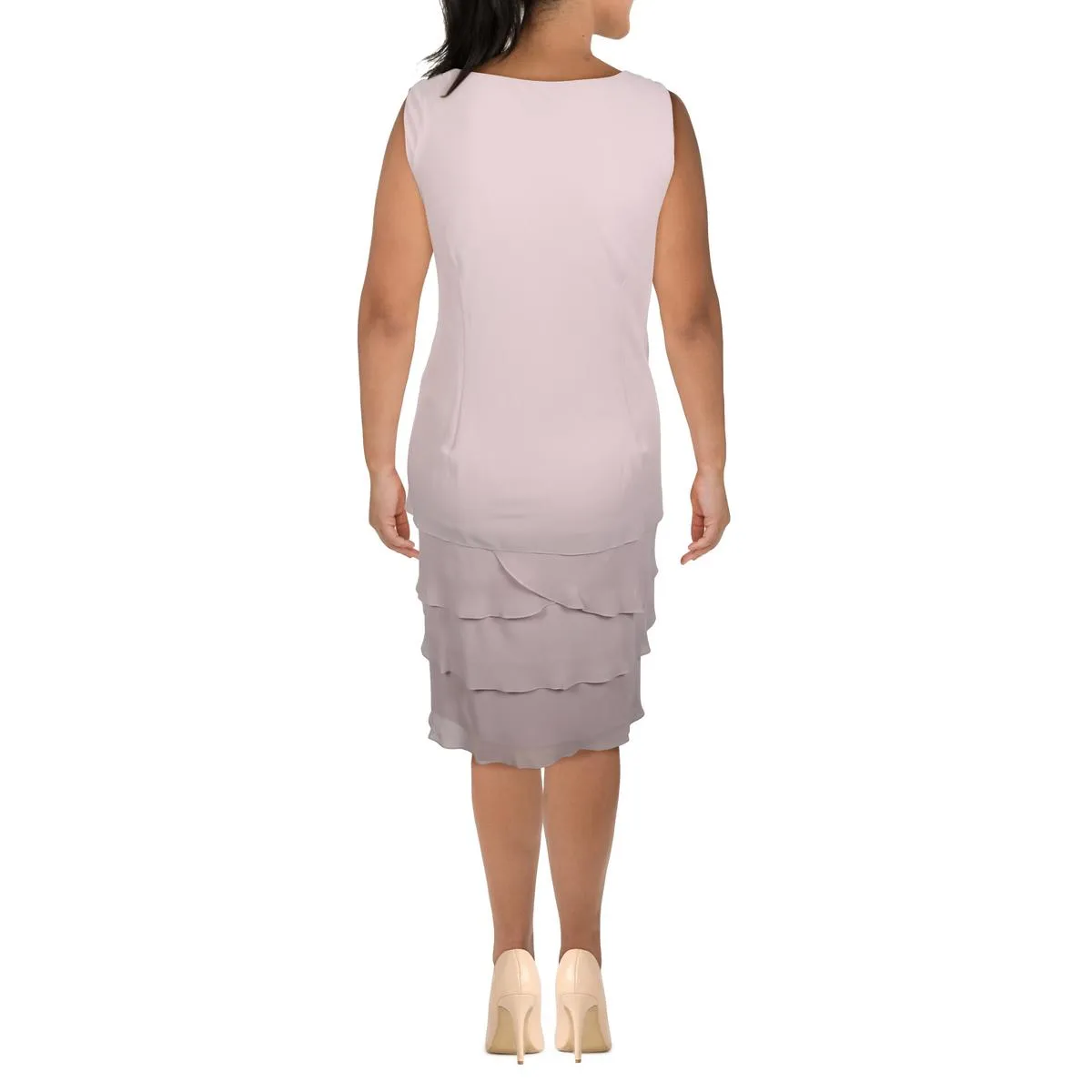 SL Fashions Womens Plus Chiffon Ombre Wear To Work Dress