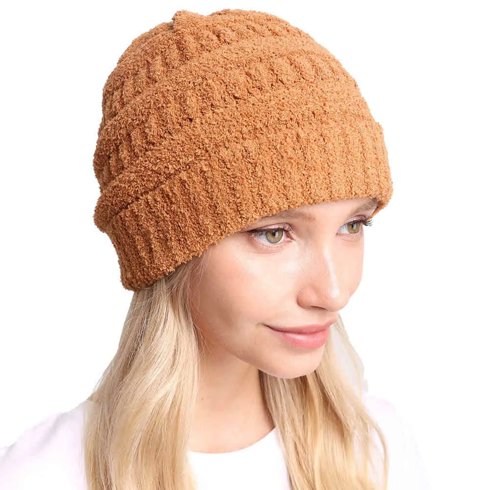 Solid Color Soft Ribbed Beanie Hat