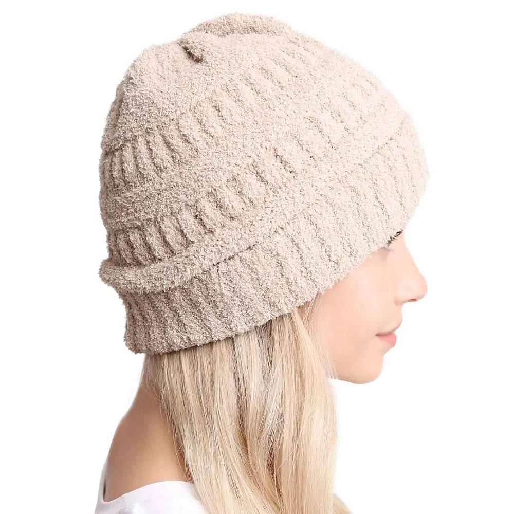 Solid Color Soft Ribbed Beanie Hat