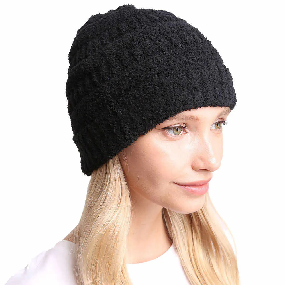 Solid Color Soft Ribbed Beanie Hat