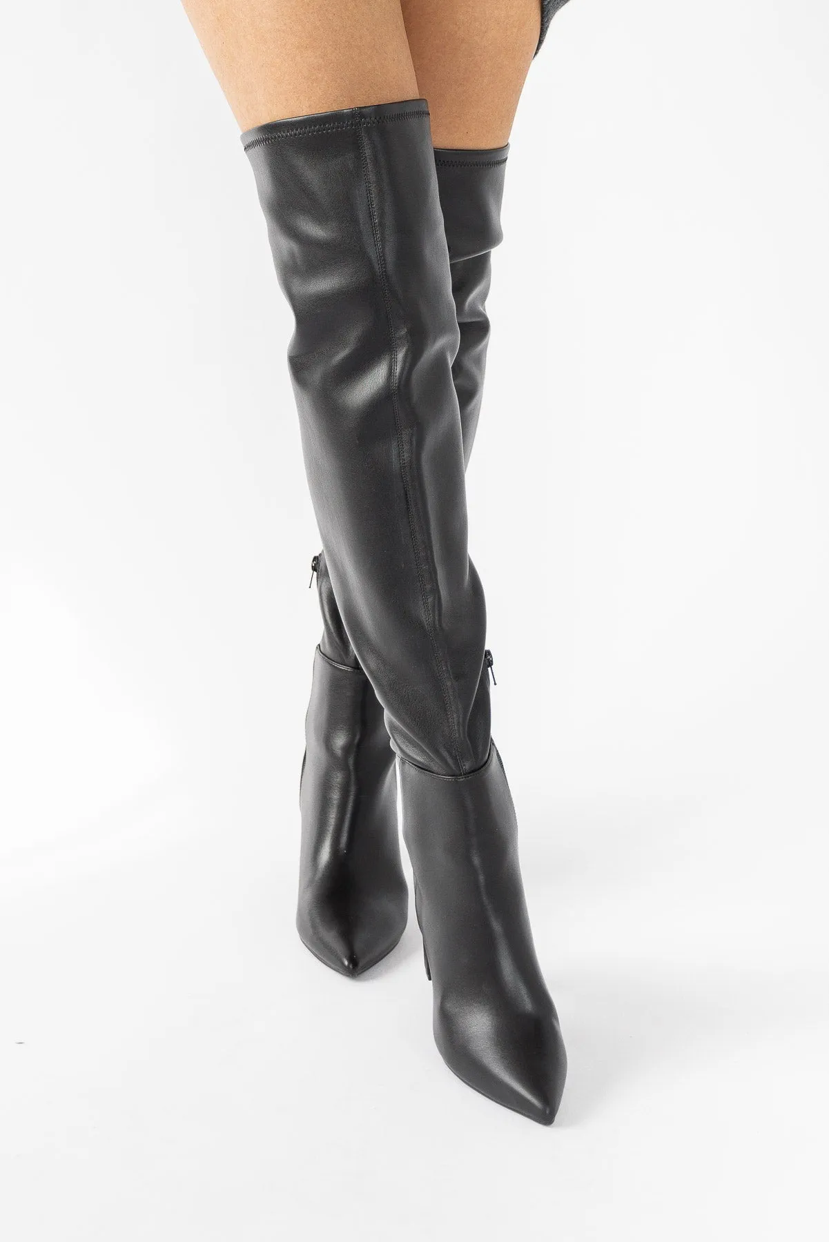 Strut On Through Black Thigh High Boots - Final Sale