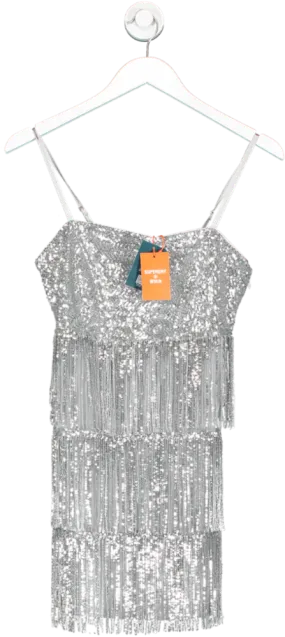 Superdry Metallic Fringe Cami Mini Dress UK XS