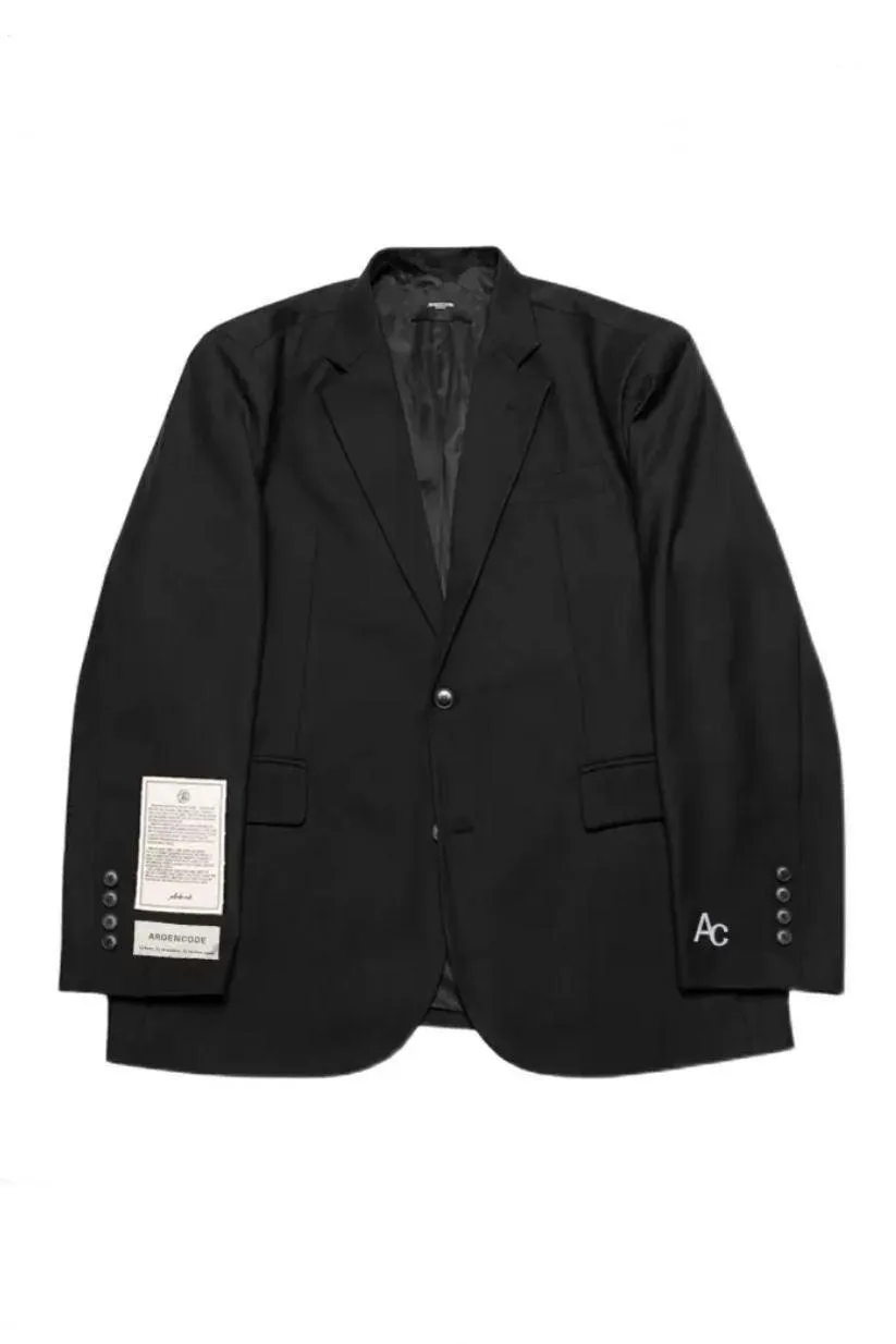 Unisex Black Patched Blazer