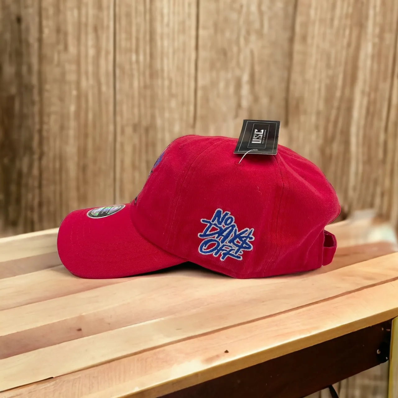 US Cotton No Days Off Dad Hat (Red) / 2 for $15