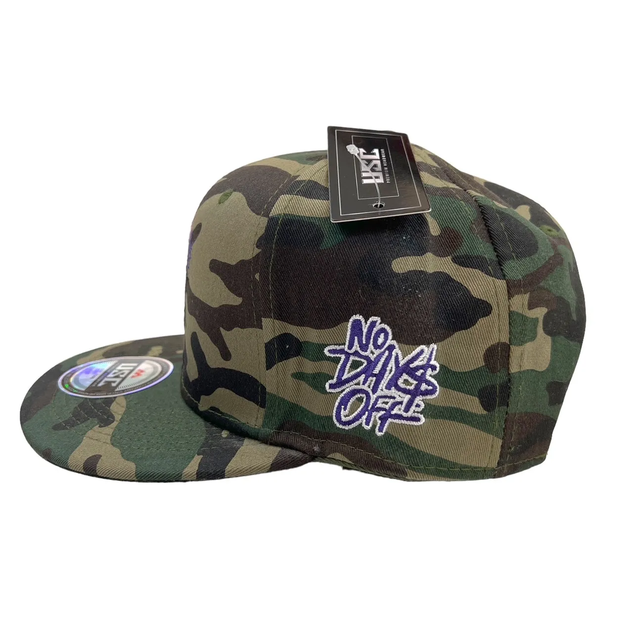 US Cotton No Days Off Snapback Hat (Wood Camo) / 2 for $15