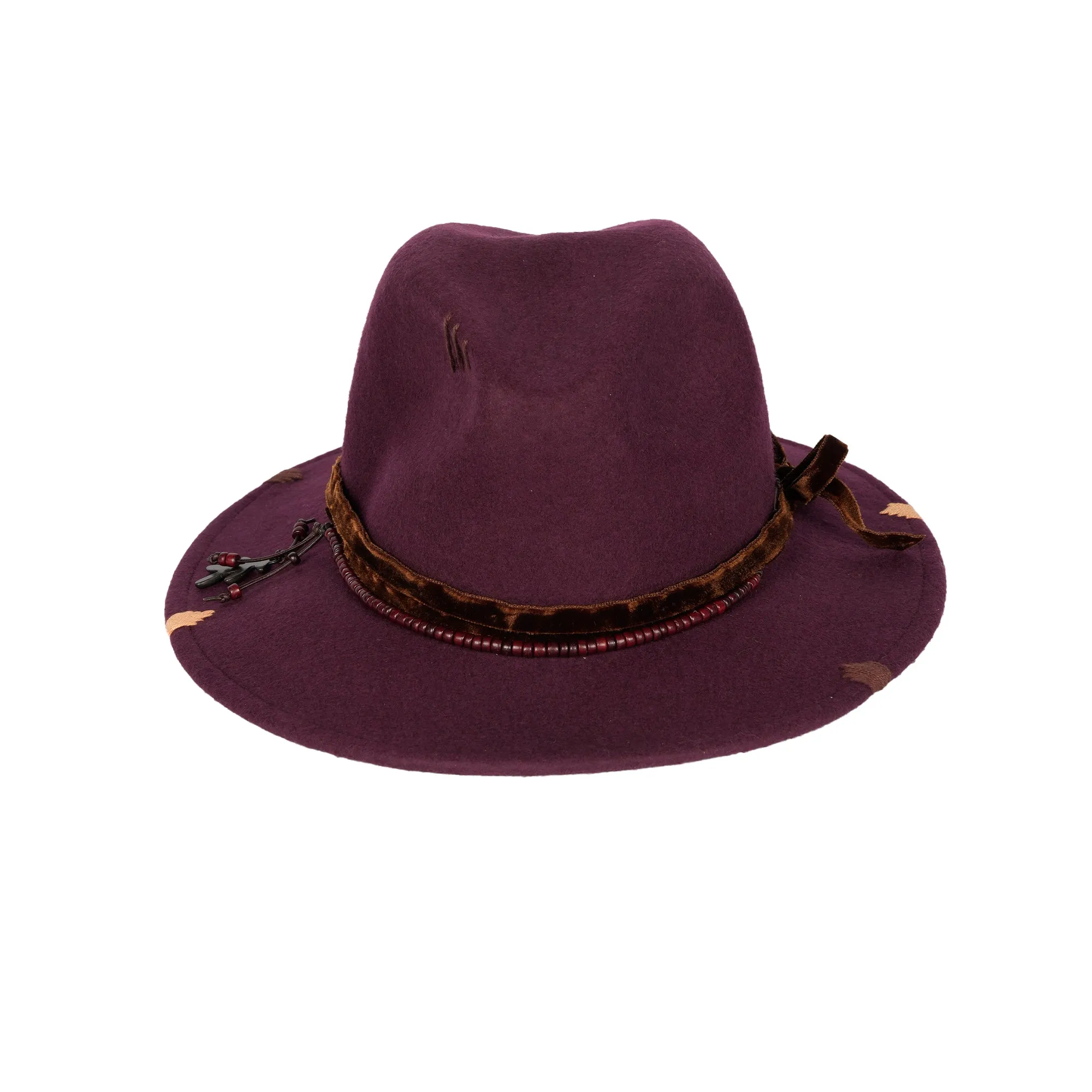 Velvet Hat Wool Burgundy